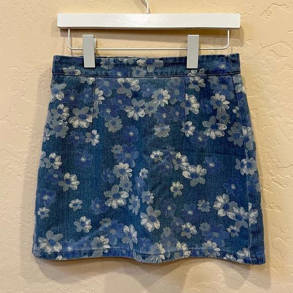Cider Dresses & Skirts - Denim Flower Mini-Skirt